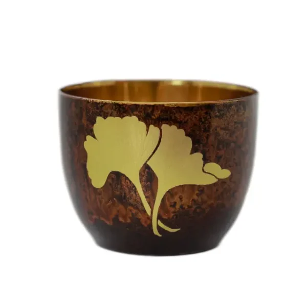 Golden Cup in the Shape of Ginkgo Leaf
